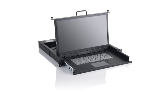 1U single-rail rackmount with an HD display